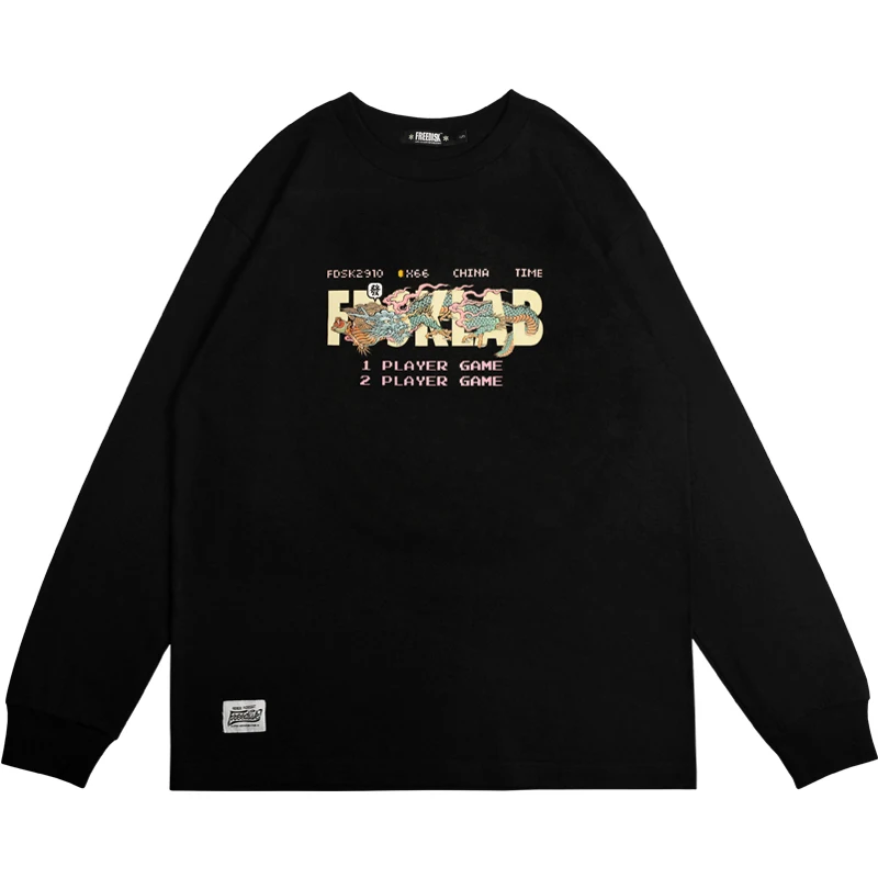 

Dragon Anime O-Neck Hoodies Y2K Aesthetics Animal Cool Print Sweatshirt Men Harajuku Long Sleeve Casual Hooded Pullover Clothes