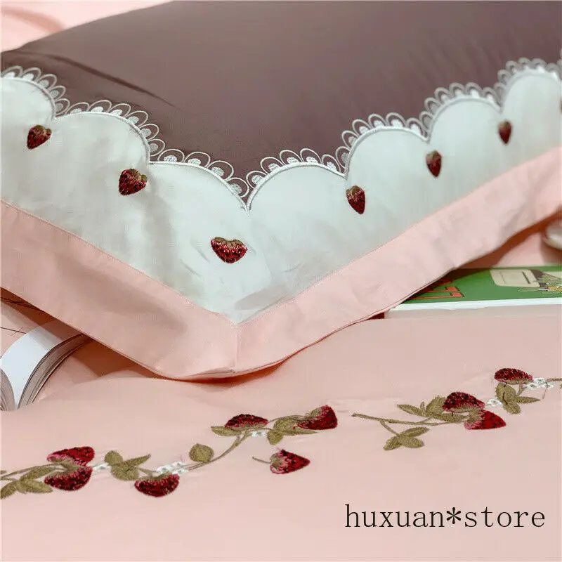 

Luxury Bedding Set Silky Duvet Cover Sets Bed Sheet Pillowcases Queen King 4Pcs