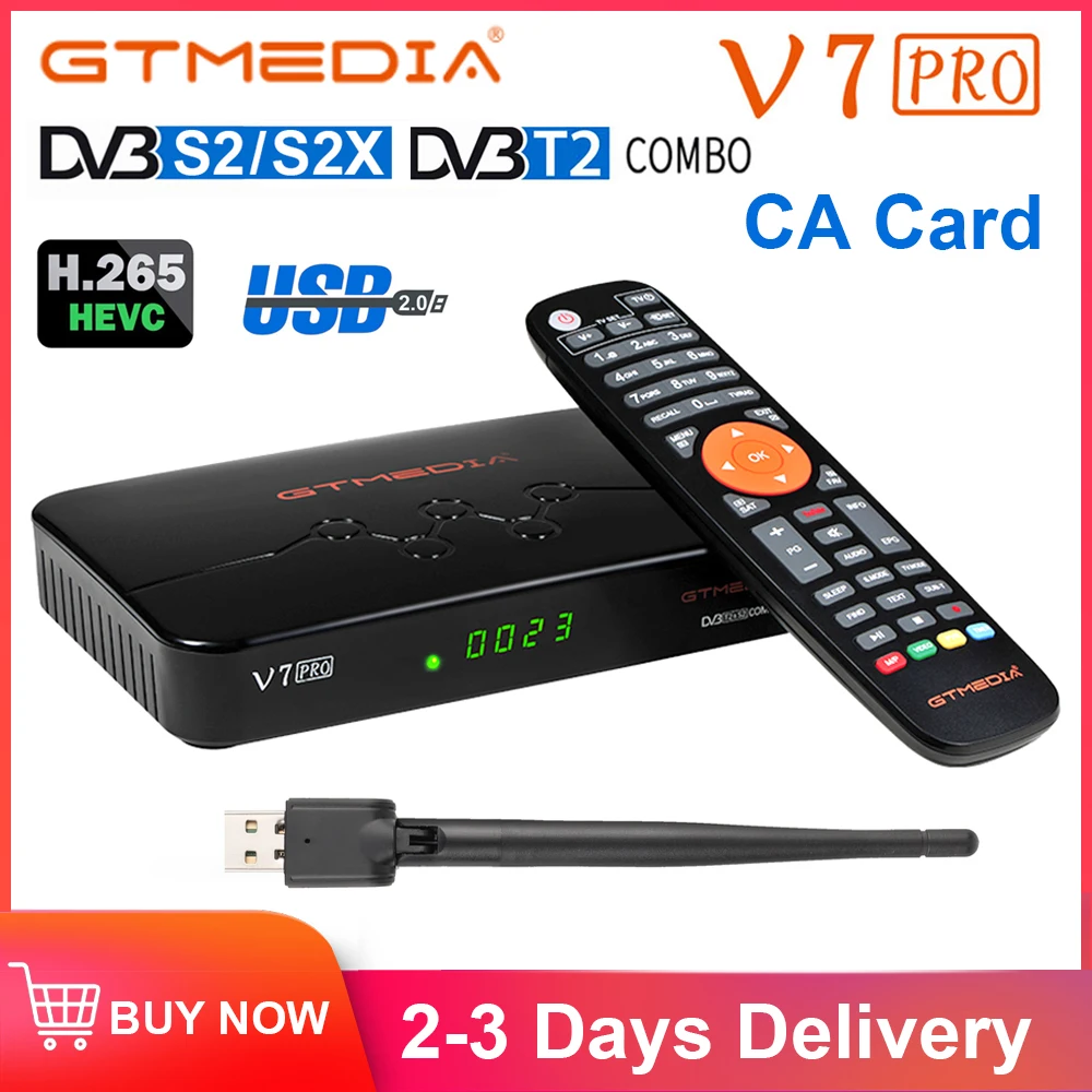GTMEDIA V7 PRO H.265 DVB S2/T2 Combo TV Box Satellite Receiver DVBS2X Support USB Wifi Set Top Upgrade from GT MEDIA Plus | Электроника