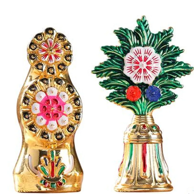 

High Quality Tantric Buddhism Supplies Exquisite Mysterious Colored Drawing Flower Torma RITUAL ITEMS Auspicious Car Decoration