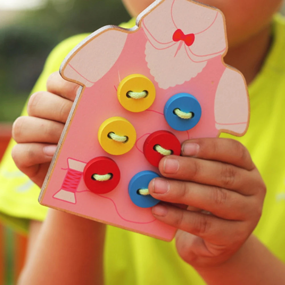 Детская деревянная игрушка игрушки ручной работы для шитья и пуговиц игра