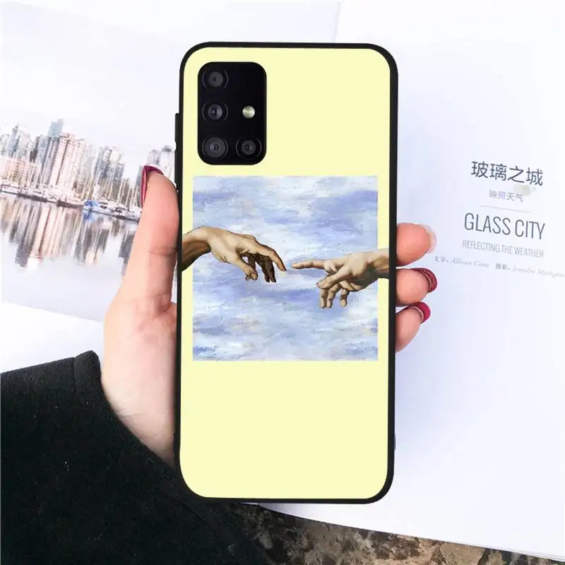 

Funny Hand The Creation of Adam Bling Phone Cases For Samsung S6 S7 edge S8 S9 S10 e plus A10 A50 A70 note8 J7 2017
