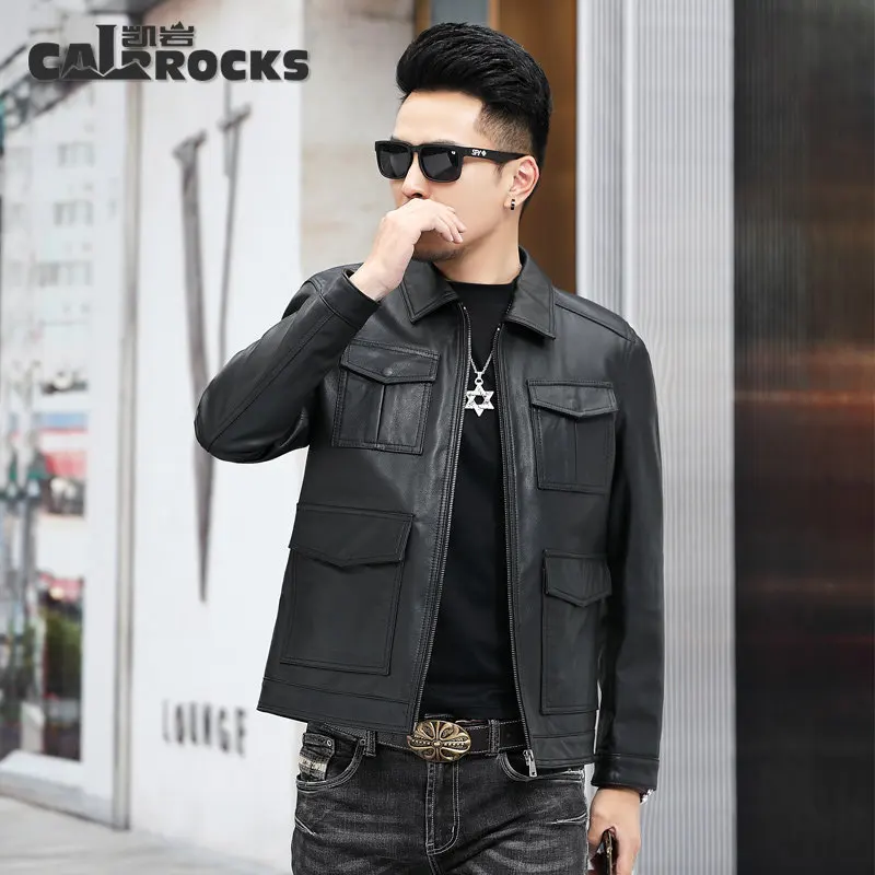 

leather leather men layer cow leather jackets brief paragraph locomotive autumn coat lapel leather cultivate morality