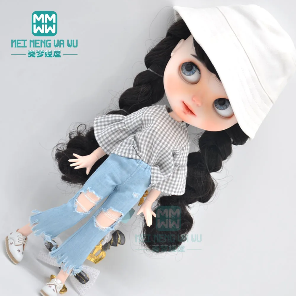 Blyth кукла аксессуары для Azone модная клетчатая рубашка мини юбка шляпа|Куклы| |