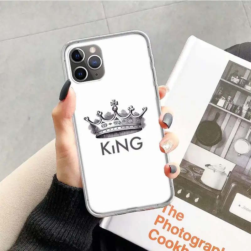 Чехол для влюбленных King queen для Apple iphone 11 Pro XS Max XR X 7 8 6 6S Plus 5 5S SE 10 десять подарочных силиконовых чехлов для телефона