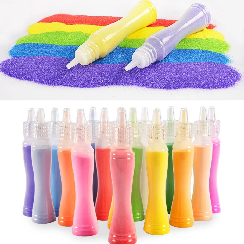 Creativo pintura de arena DIY ni&ntilde;os juguetes de Montessori ni&ntilde;os artesan&iacute;a Doodle color arena im&aacute;genes art&iacute;sticas papel de dibujo juguetes educativos-5