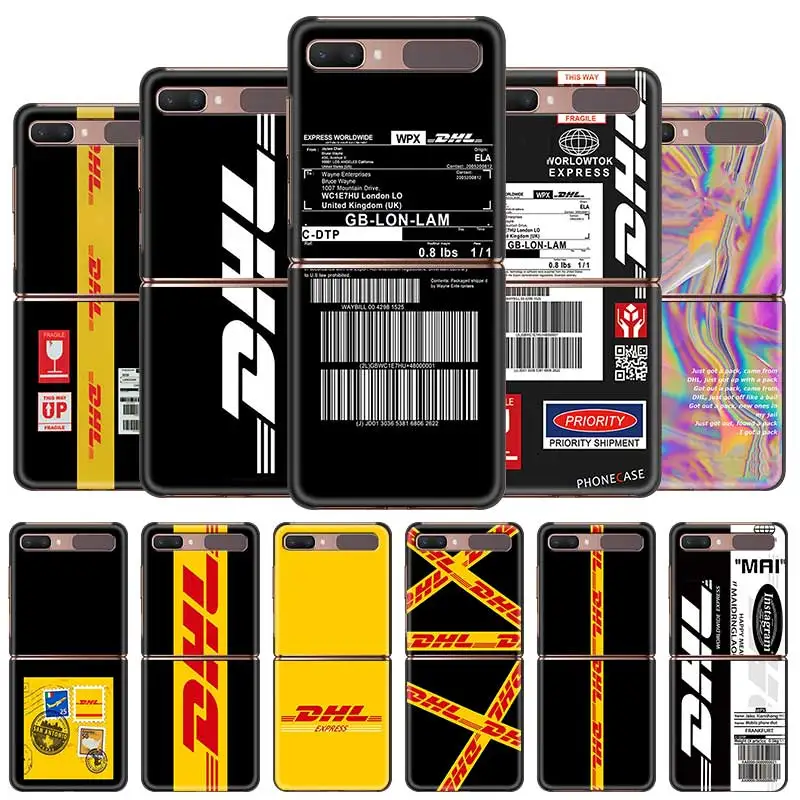 

Dhl Express Cell Phone Case For Samsung Galaxy Z Flip 5G Foldable Cover ZFlip 6.7" Black PC Fold Hard Cases Coque