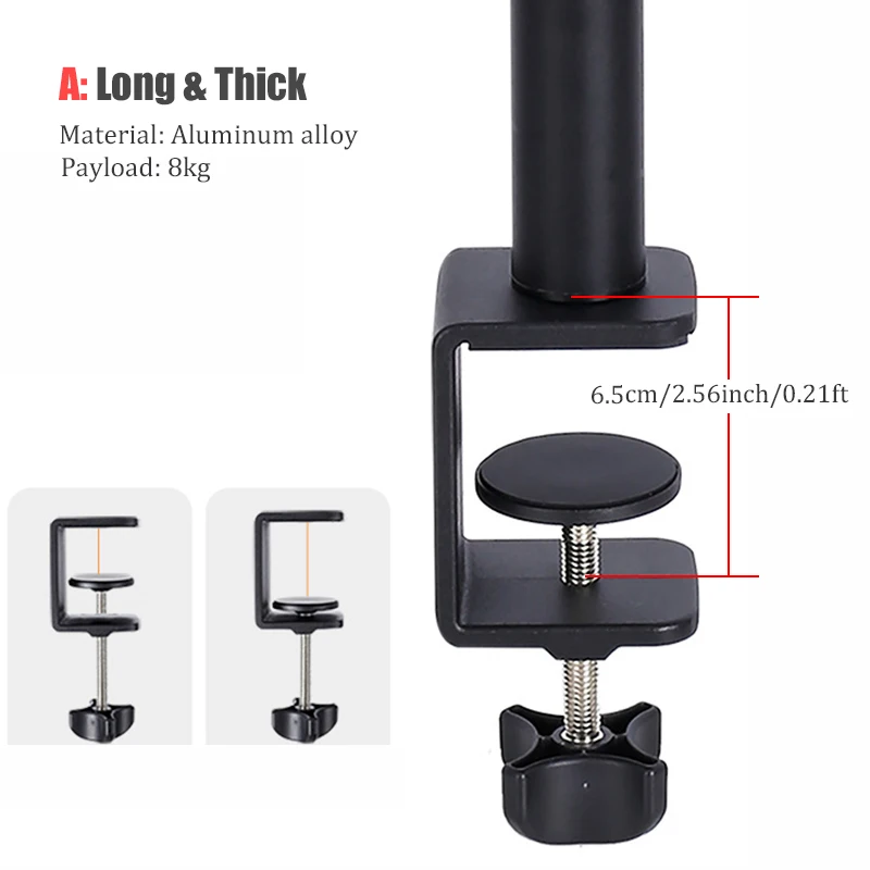 Настольное крепление BFOLLOW с зажимом настольная подставка 25 дюймов/40 дюймов для