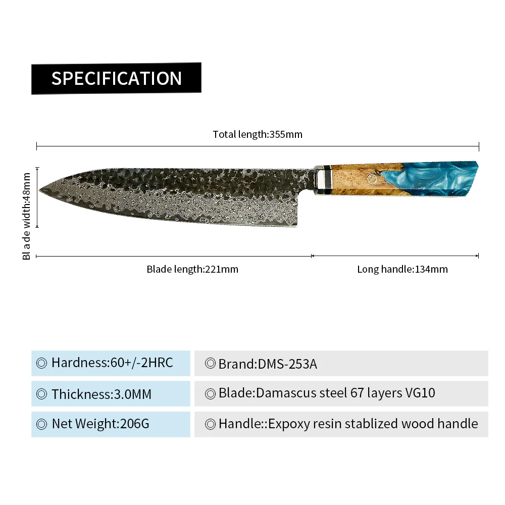 Набор ножей из янтарной кованой стали VG10 многофункциональные инструменты для