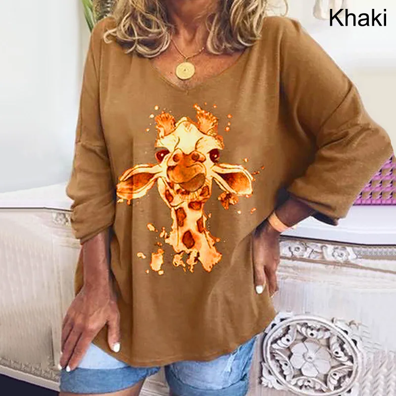 Женские Элегантные рубашки с принтом осень 2020 Повседневный свитер треугольным