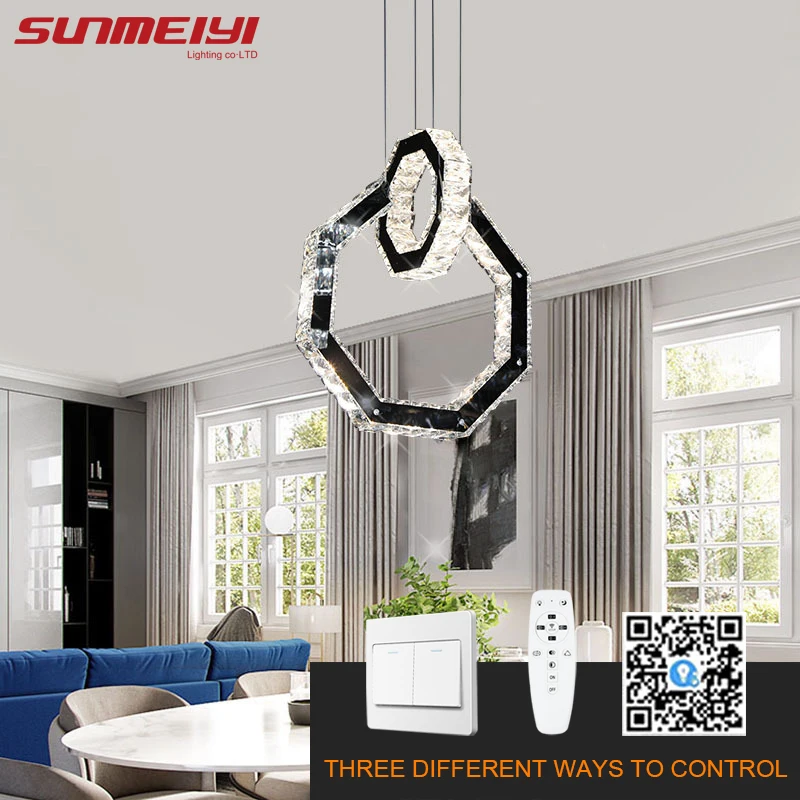 Скандинавская светодиодная люстра приглушаемая хрустальная лампа для кухни