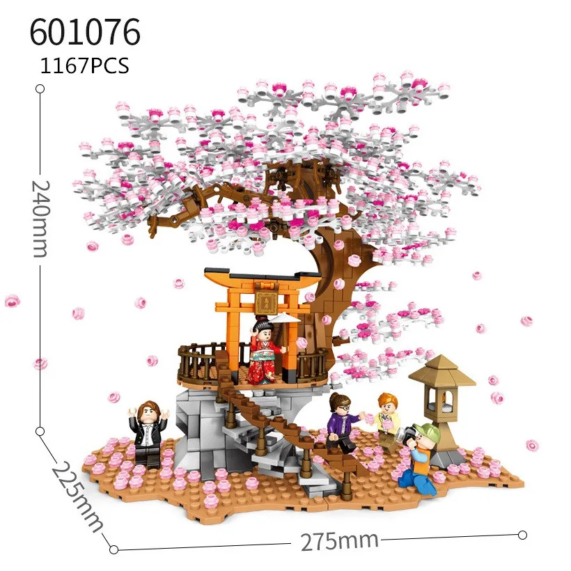 

Cherry blossom street Cartoon creative Street View series Building Blocks bricks baby toys children gift education model