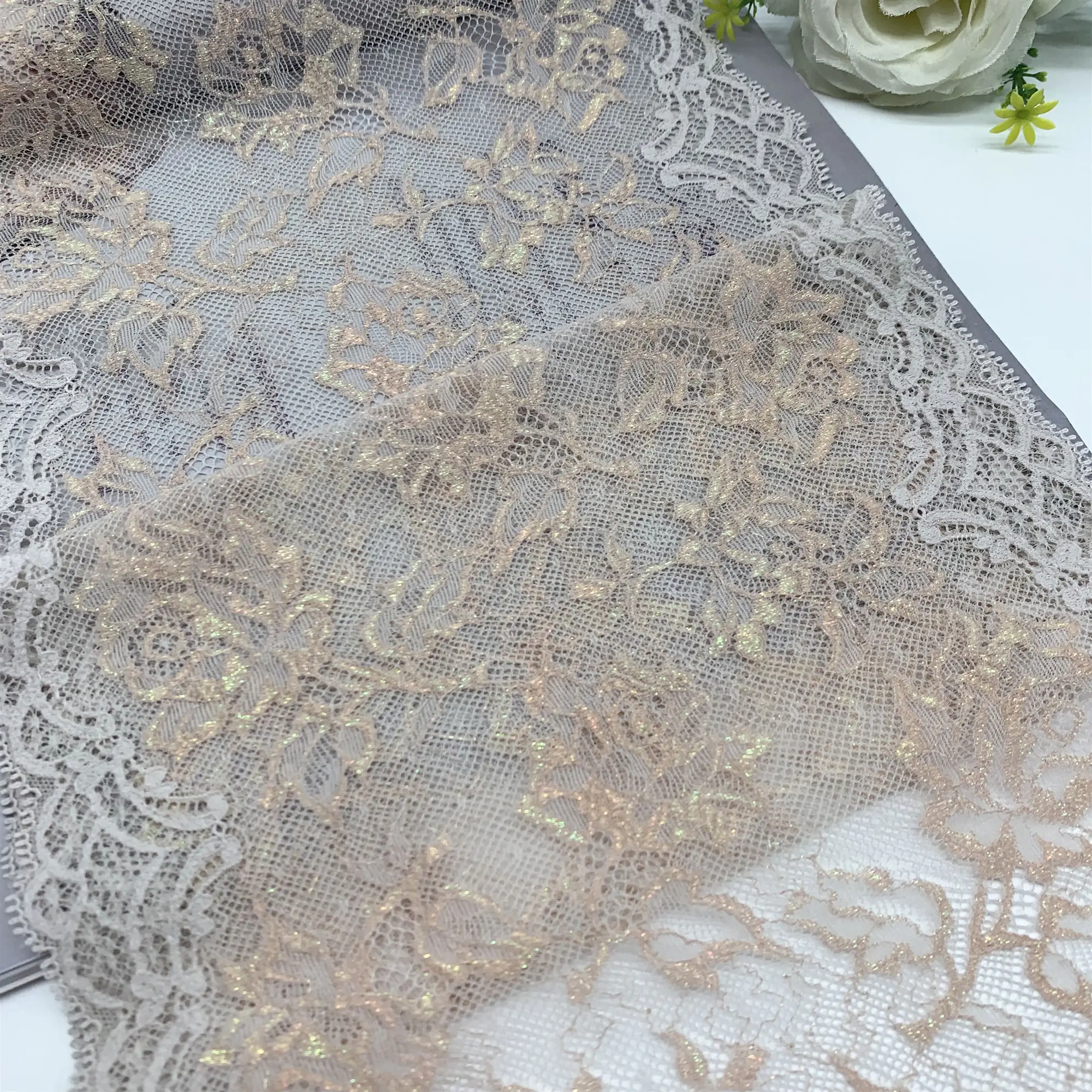 3 года/партия ширина 9 1/4 дюйма блестящая эластичная кружевная отделка