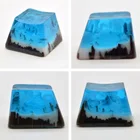 Резиновые колпачки для клавиш Снежная сцена с материалом PBT Персонализированная прозрачная поверхность для механической клавиатуры компьютерный аксессуар 13 цветов