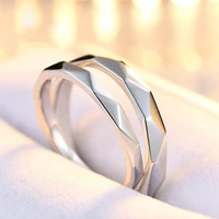 fashion simple opening 925 sterling silver rings 2pcset silver color adjustable rings for men women couple engagement jewelry