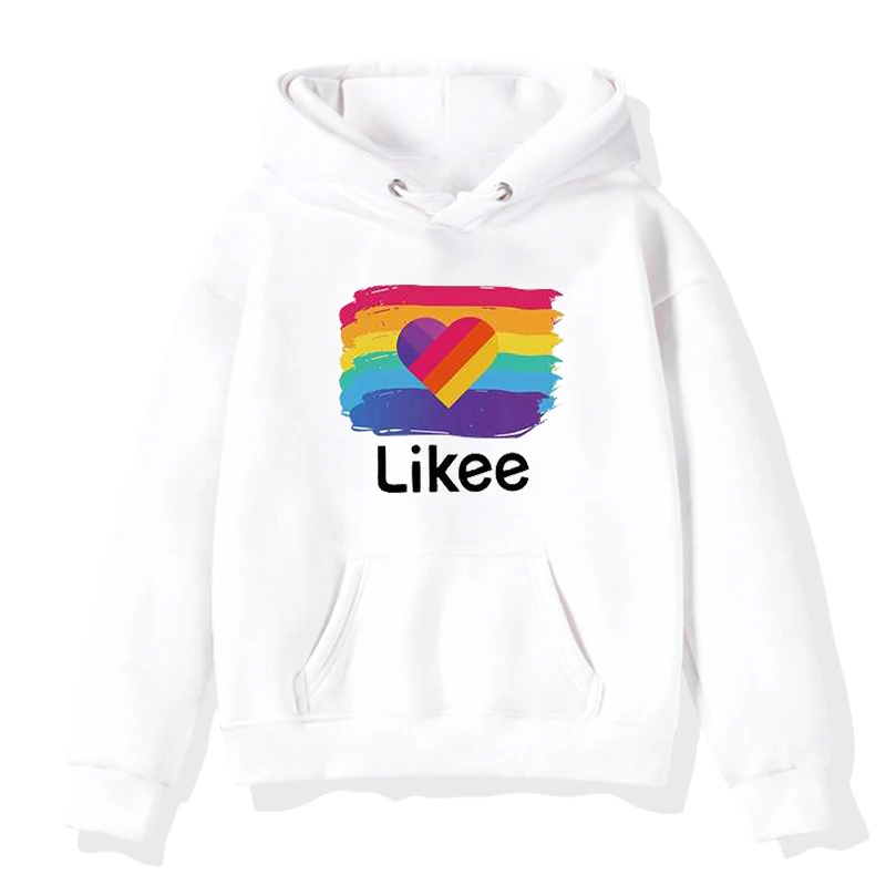 

Russia Style Likee App LIKEE Hoodies Women Hoodie Rainbow Sweatshirt Trendy Streetwear Men Boys Girls Kids Children Cat Coat