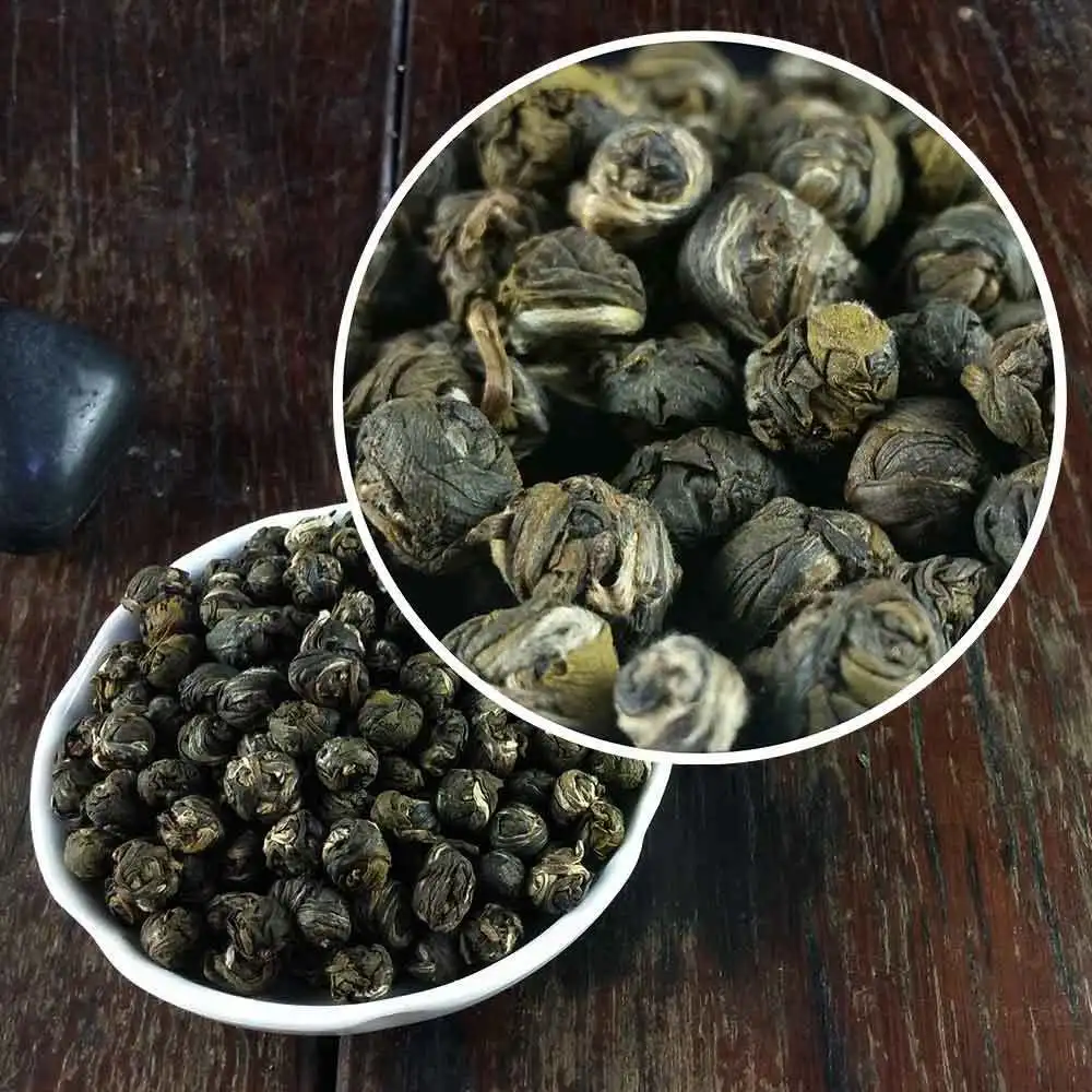 

2021 Jasmine Tea Pearls Natural Fresh Jasmine Dragon Pearl Green Chinese Tea