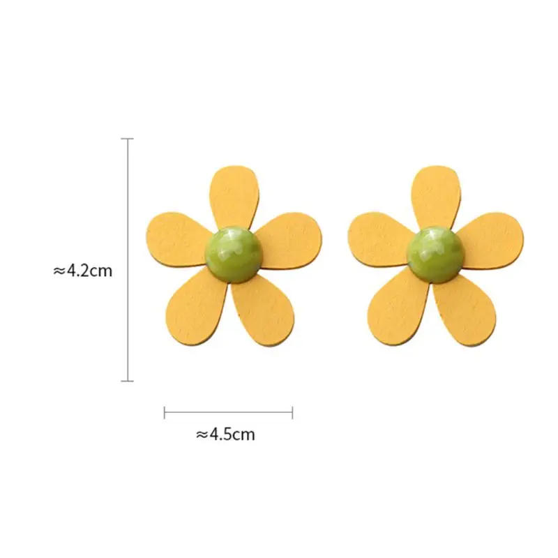 

Fashion Women Charm Wood Chip Petals Earrings Wild Retro Flowers Shape Earrings Jewelry