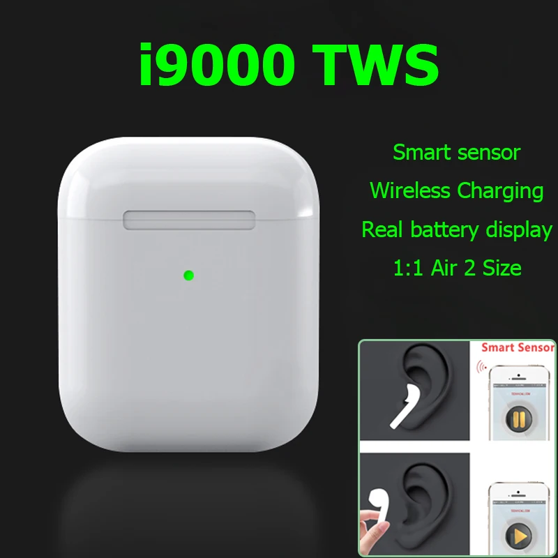 Смарт-сенсор всплывающие i9000 TWS Aire 2 1:1 беспроводные bluetooth-наушники беспроводные наушники для зарядки PK i200 i1000 i2000 i5000 TWS
