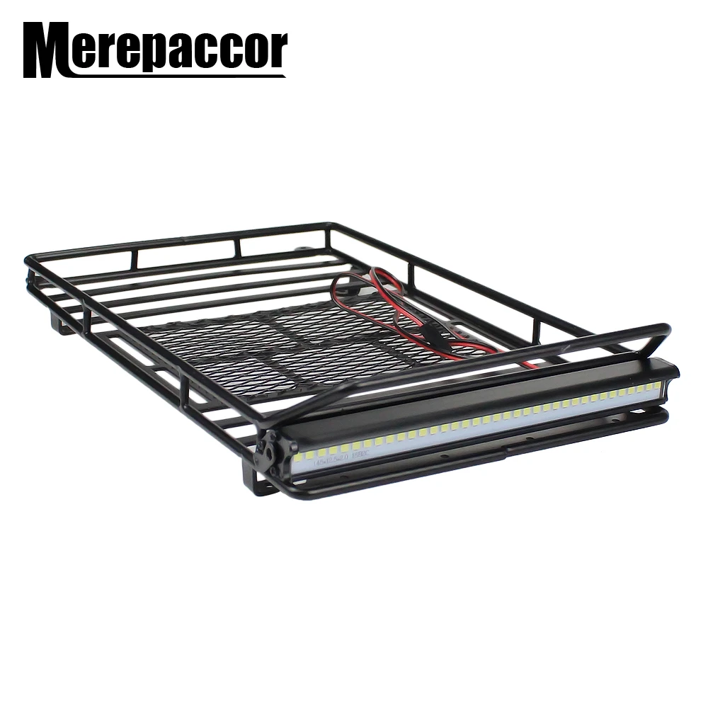 Металлический багажник на крышу с 36 светодиодными прожекторами для 1/10 Rc Car Traxxas Trx4