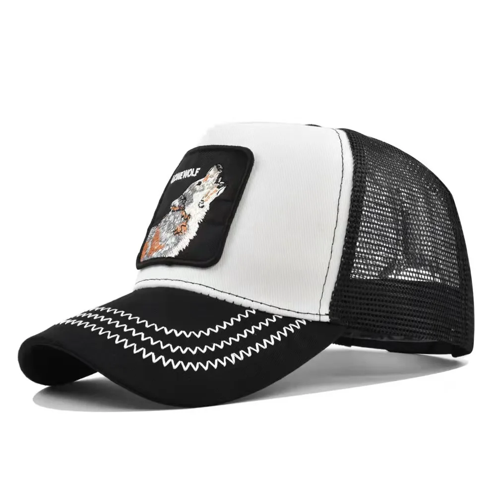 

New Fashion Animals Wolf Baseball Caps Men Women Snapback Hip Hop Hats Summer Breathable Mesh Sun Gorras Unisex Streetwear Bone