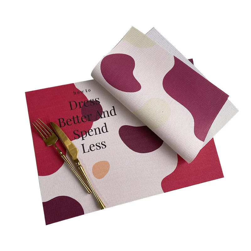 

Easy to Clean Non Slip Place mats PVC Heat Resistant Placemats Kitchen Accessories