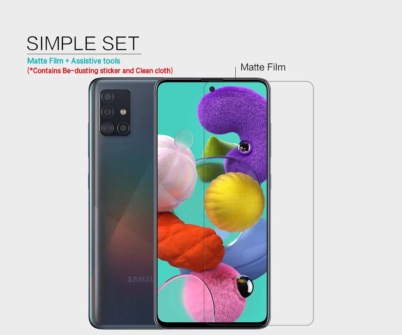 Антибликовая Защитная пленка для Samsung Galaxy A51 матовая защитная против отпечатков