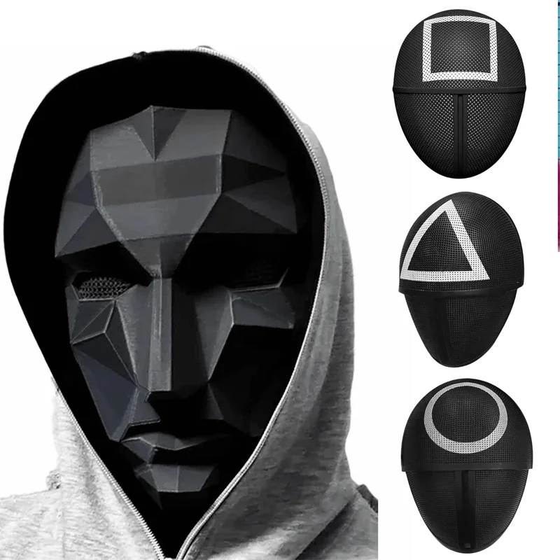 

2021 NEW Squid Game Mask Party 2021 NEW AdulSquid Mask Game Costume Props Plastic Helmet Masks Masquerade Party Toy Gifts Helmet