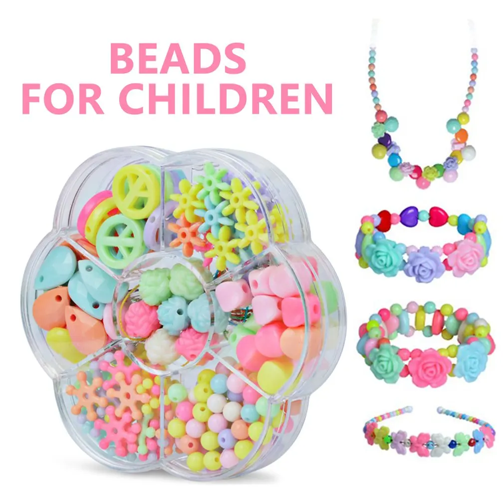 

7 Girds Kids Girls DIY Toys String Beads Set Brinquedo Necklace Handmade Bracelet Building Make Up Intelligence Birthday Toy