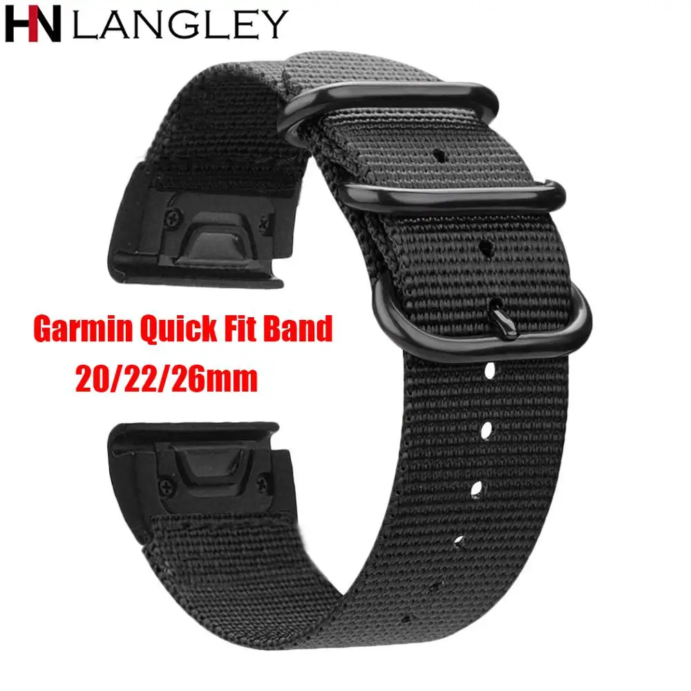20 мм/22 мм/26 мм Quick Fit тканый нейлоновый ремешок для наручных часов смарт Garmin Fenix 5X /5X