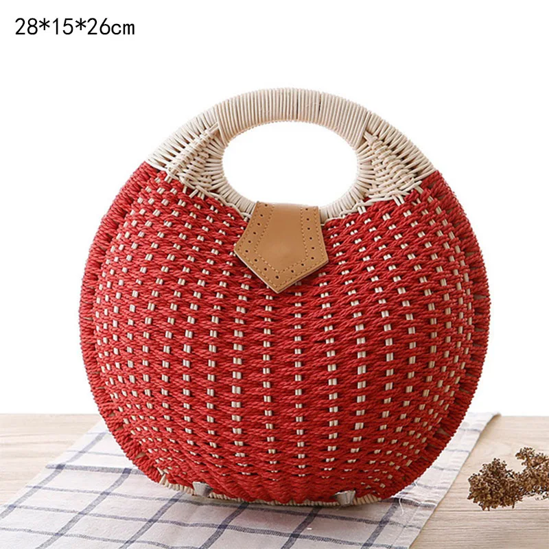 Соломенные сумки для женщин 2019 плетеная Сумка из ротанга Женская Летняя Открытая