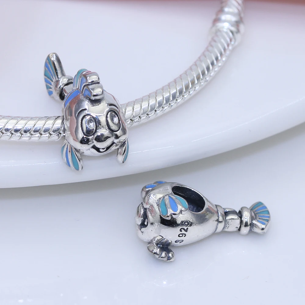 

Fit Original Pandora charms bracelet beads S925 sterling silver The little mermaid beads female fashion jewelry