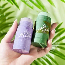 Green Mask Stick Moisturizing Face Mask Stick Cleansing Whitening Oil Control Eggplant Remove Blackhead Skin Care Clay Mud Masks
