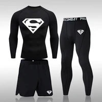 mens compression mma set long tight t shirt tracksuit clothes men pants workout bodybuilding rashguard men sports suit