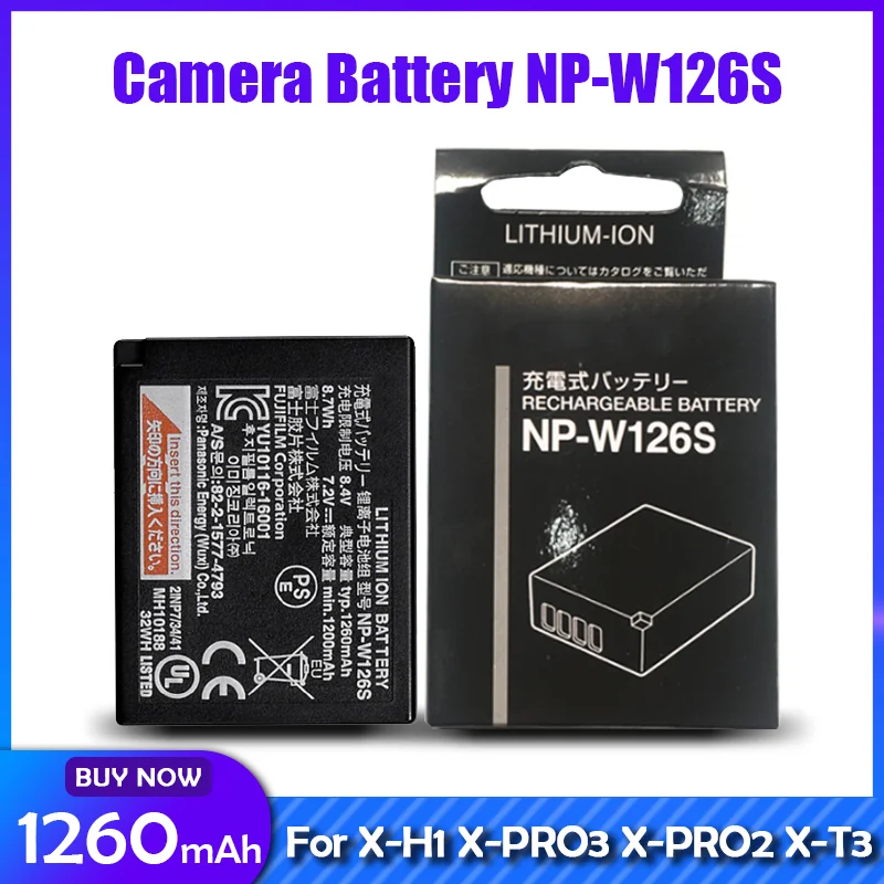 NP W126S 7 2 V 1260 мА/ч Камера Аккумулятор для Fujifilm Fuji X H1 PRO3 PRO2 T3 T2 T30 T20 T200 E3 E2 A5