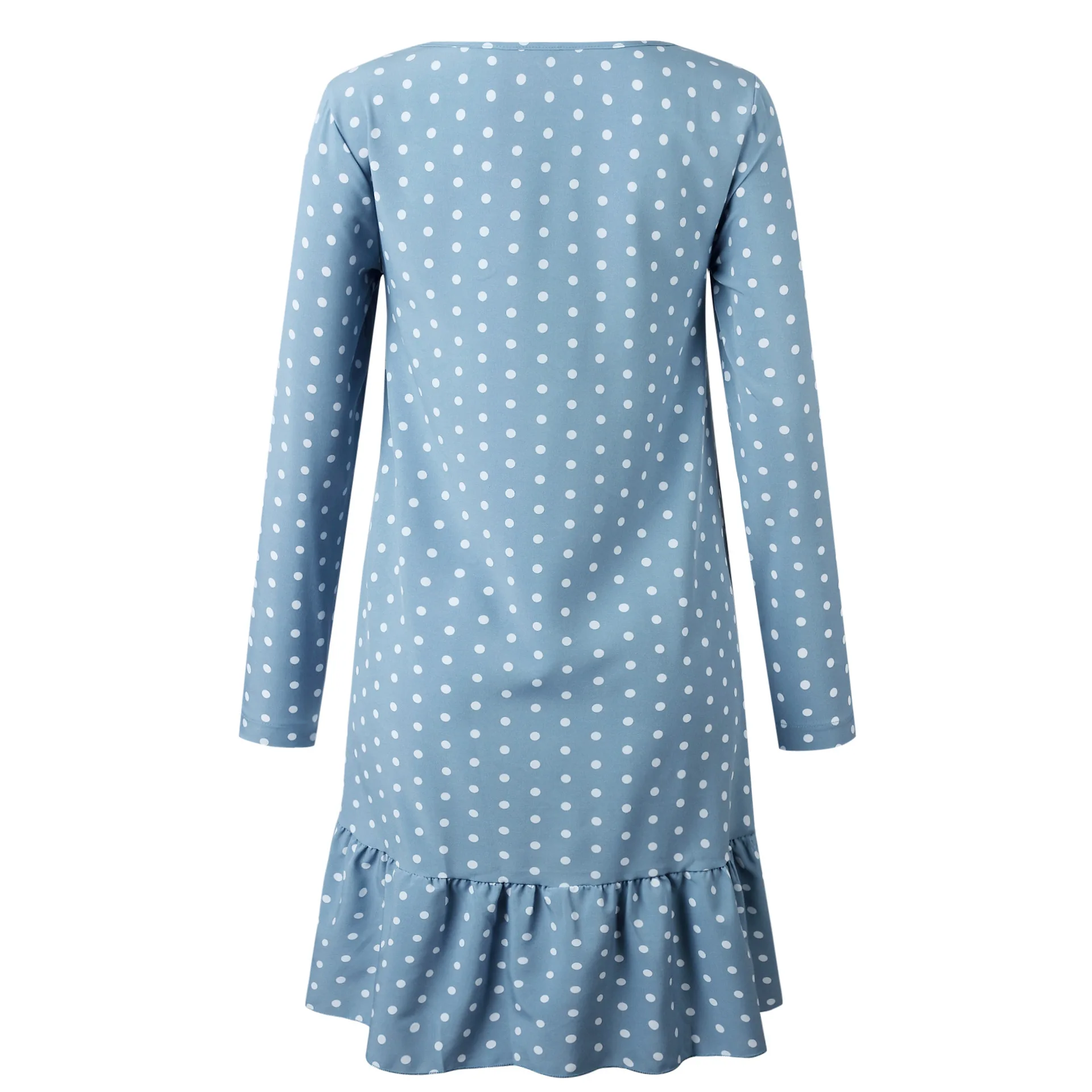 

Blue Polka Dot Midi Dress Women 2020 Autumn Winter Casual Party Dress Plus Size Vintage Mini Office Elegant Dressvestidos Mujer