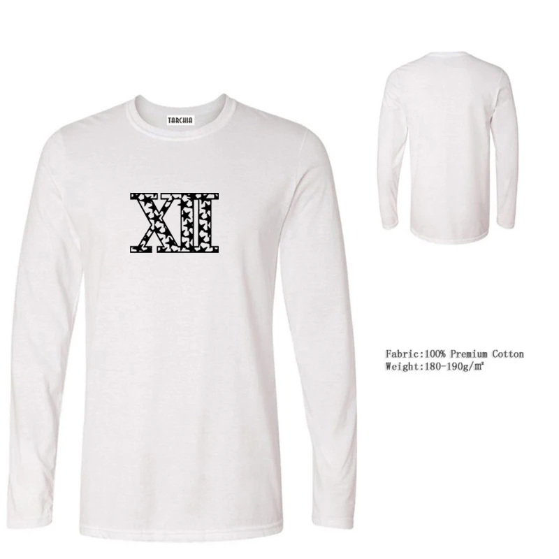 

Футболка TARCHIA мужская с длинным рукавом, модный брендовый пуловер, хлопковая рубашка, большие размеры, весна-лето