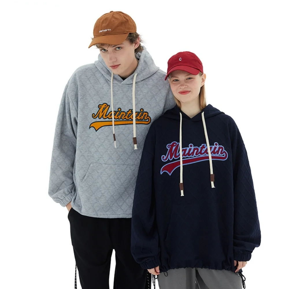 

Autumn/winter hip-hop style women's hoodie sweater Harajuku letter check pullover trendy brand college couple top oversize