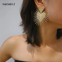 ingesight z punk exaggerated heart dangle earrings for women statement hip hop gold color geometric big drop earrings jewelry