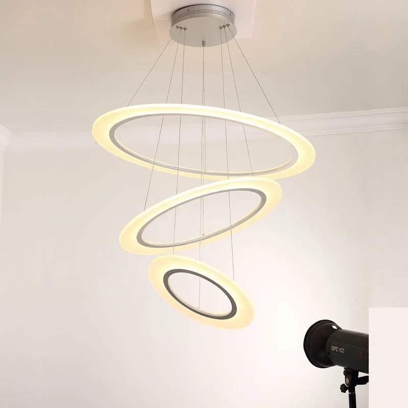 Современный 3 кольца светодиодный подвесной светильник Кухня Гостиная Обеденная
