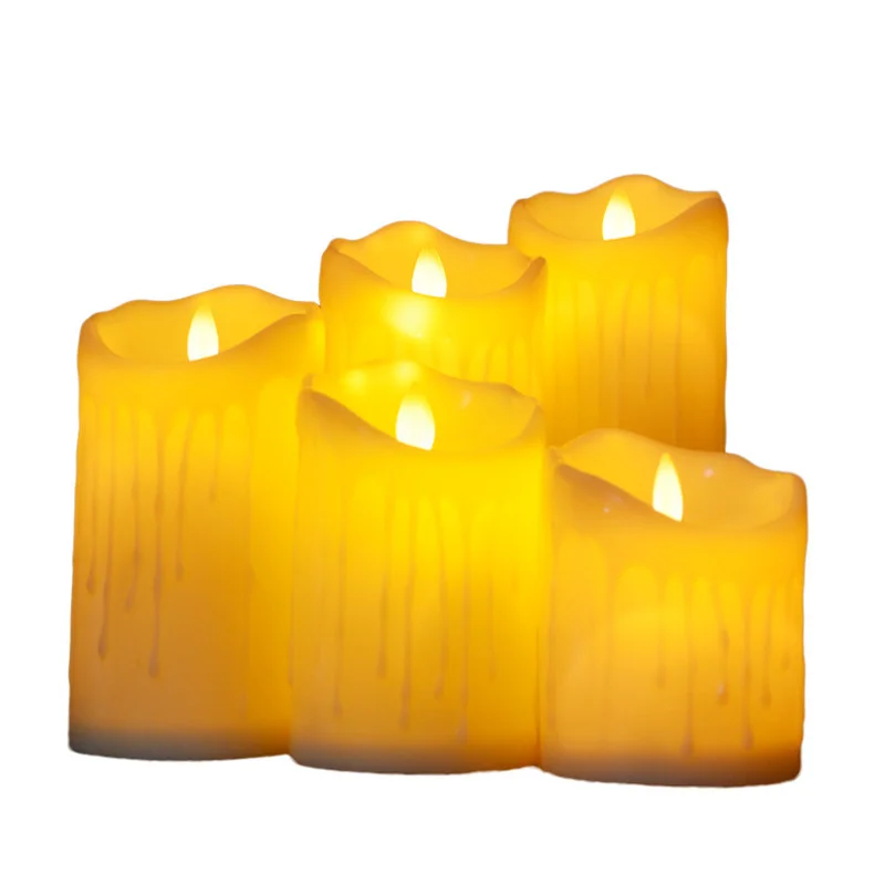 

Flameless LED Candle Light Paraffin Wax Pillars with Realistic Swing Flames for Christmas Lights Christmas Decorations for Home