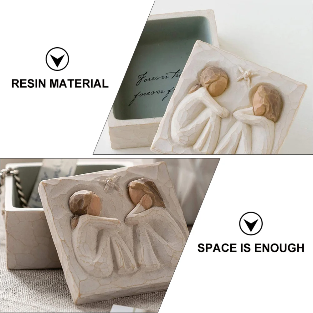 

Decorative Treasure Box With Engraved Art Trinket Box Mini Storage Chest