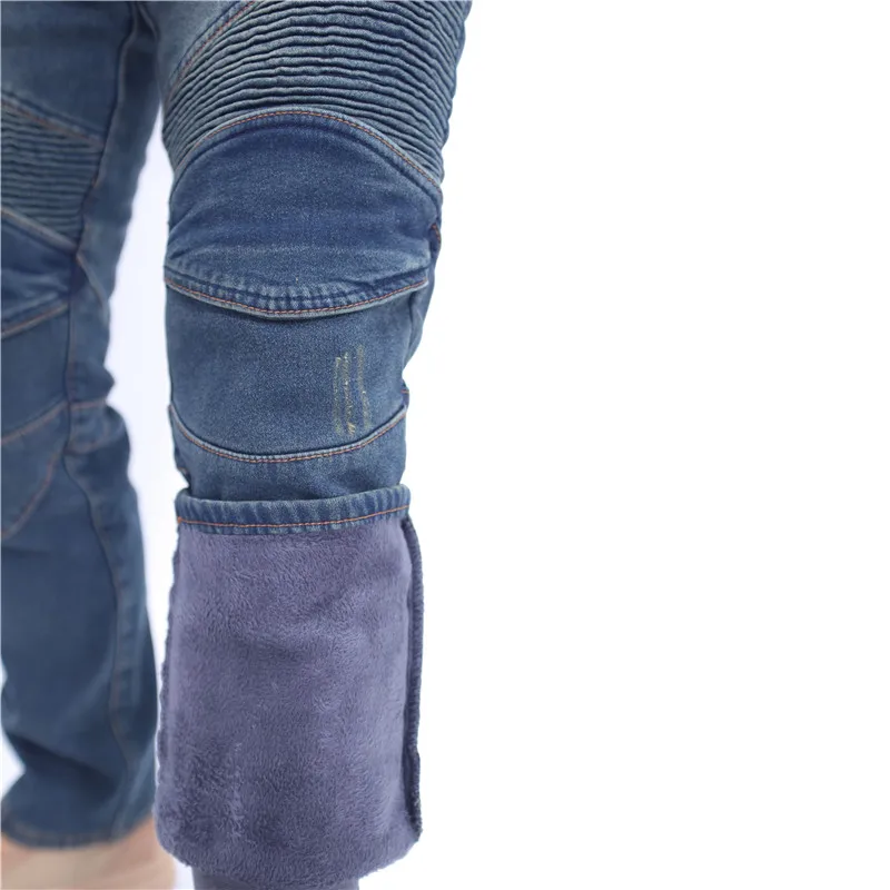 Зимние новые бархатные плотные джинсы Kominie для мотоциклистов брюки с защитой от