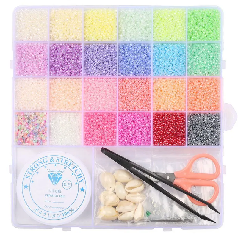 Стеклянные бусины 2 мм для изготовления ювелирных изделий набор небольших бусин