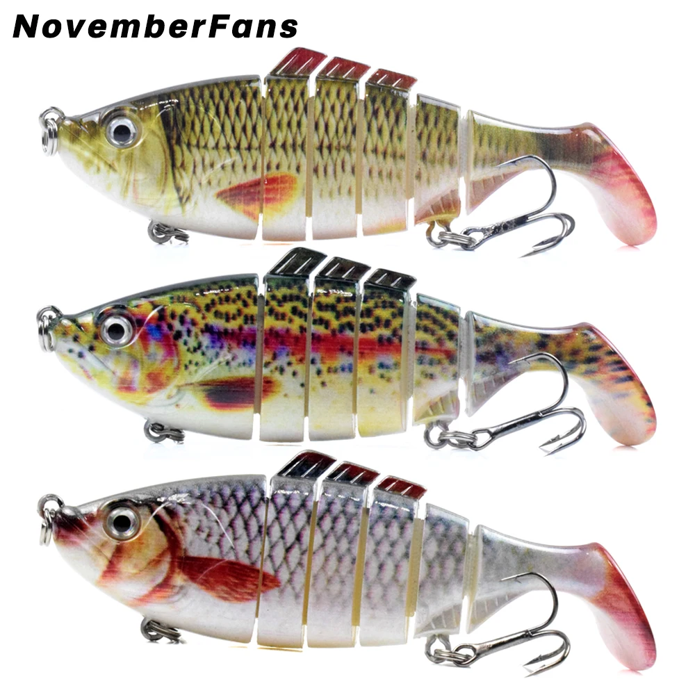 NovemberFans 6 сегментов Мульти составник 10cm16.5g Воблер для рыболовной наживки T хвост