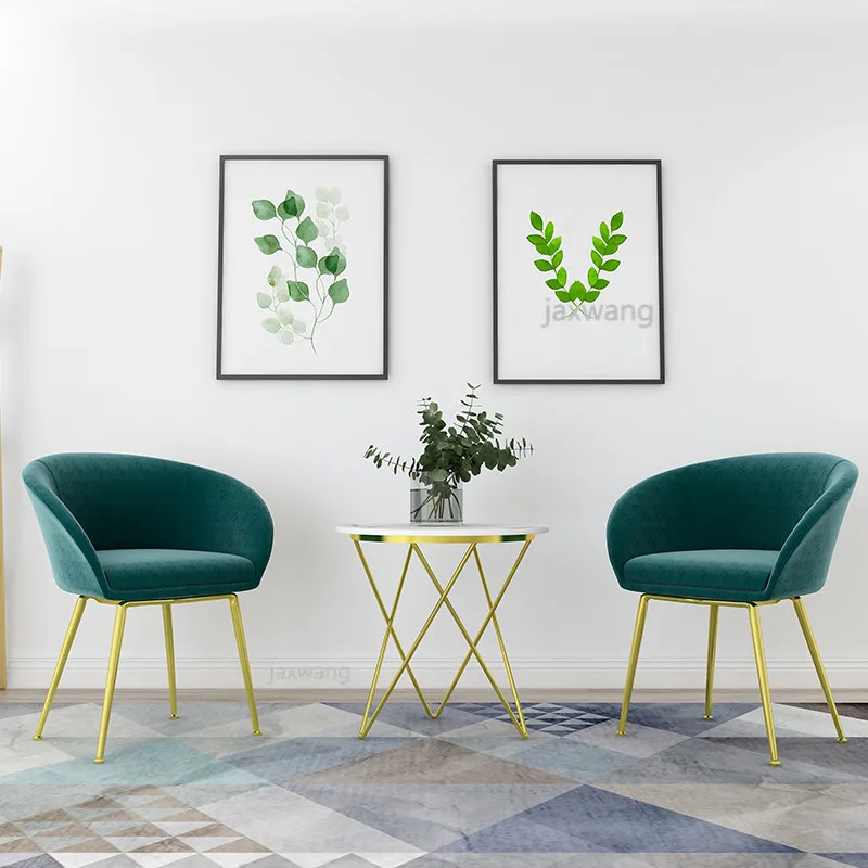 Трендовое обеденное кресло золотистого железного металла для гостиной диваны