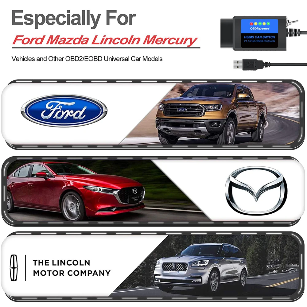 ELS27 ELM327 HS / MS МОЖЕТ FORScan для Mazda Форд Линкольн Меркурий Программирование скрытых