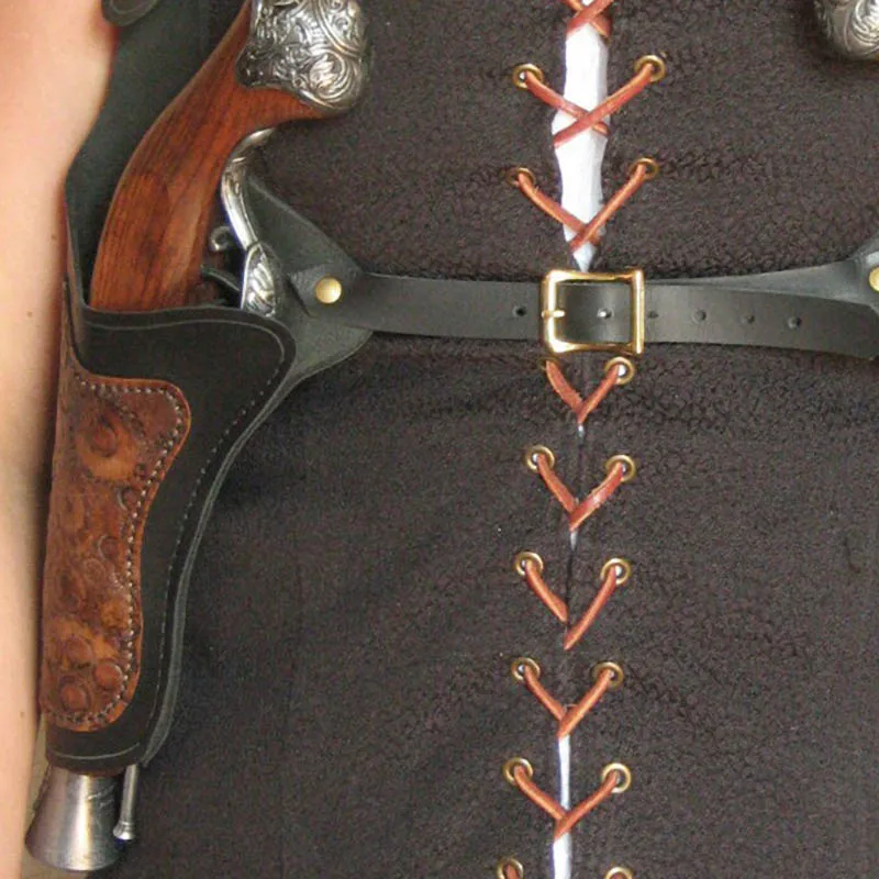 Двойная кобура для пистолета в стиле стимпанк Пират капитан косплея крепление на