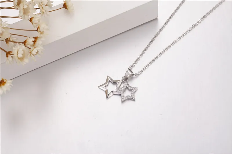 Роскошные ювелирные изделия из стерлингового серебра 925 пробы подвеска двух