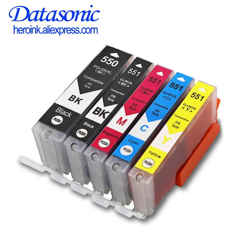 5PK PGI 550 pgi CLI 551 XL чернильный картридж для canon PGI550 CLI551 PIXMA IP7250 MG5450 MX925 MG5550 MG6450 MG5650 MG6650